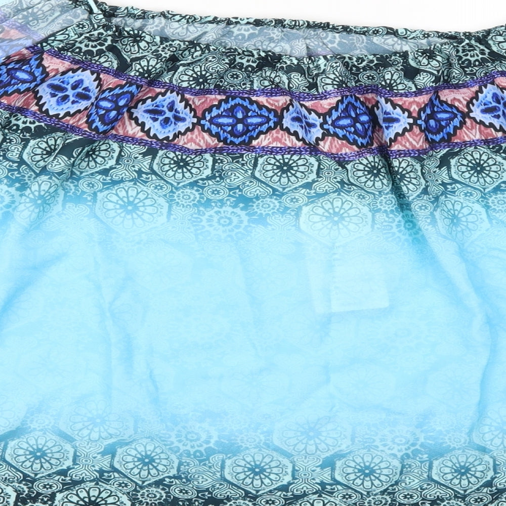 Tendency Womens Blue Geometric  Basic Tank Size L