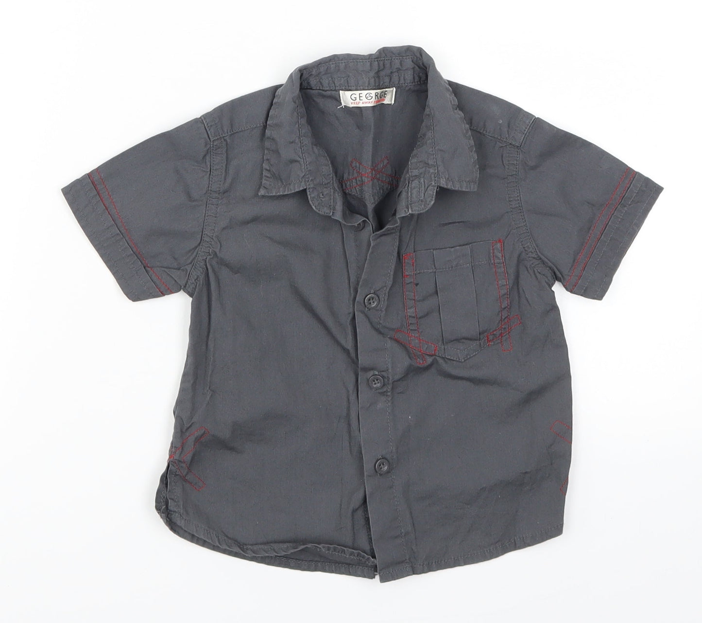 George Boys Grey   Basic Button-Up Size 12-18 Months