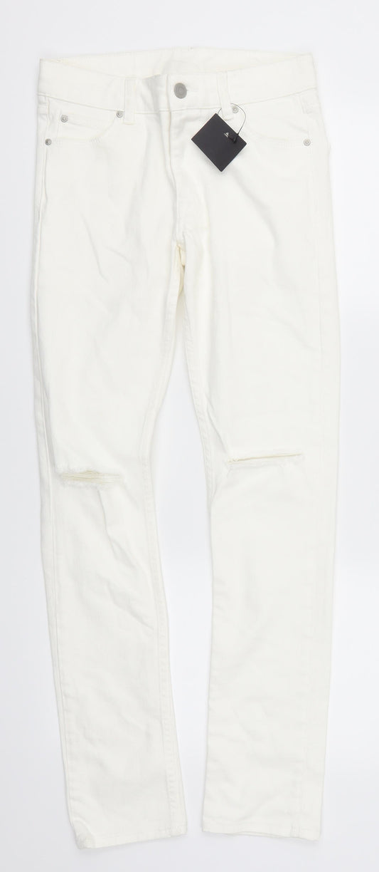 Preworn Womens White  Denim Skinny Jeans Size 27 in L28 in