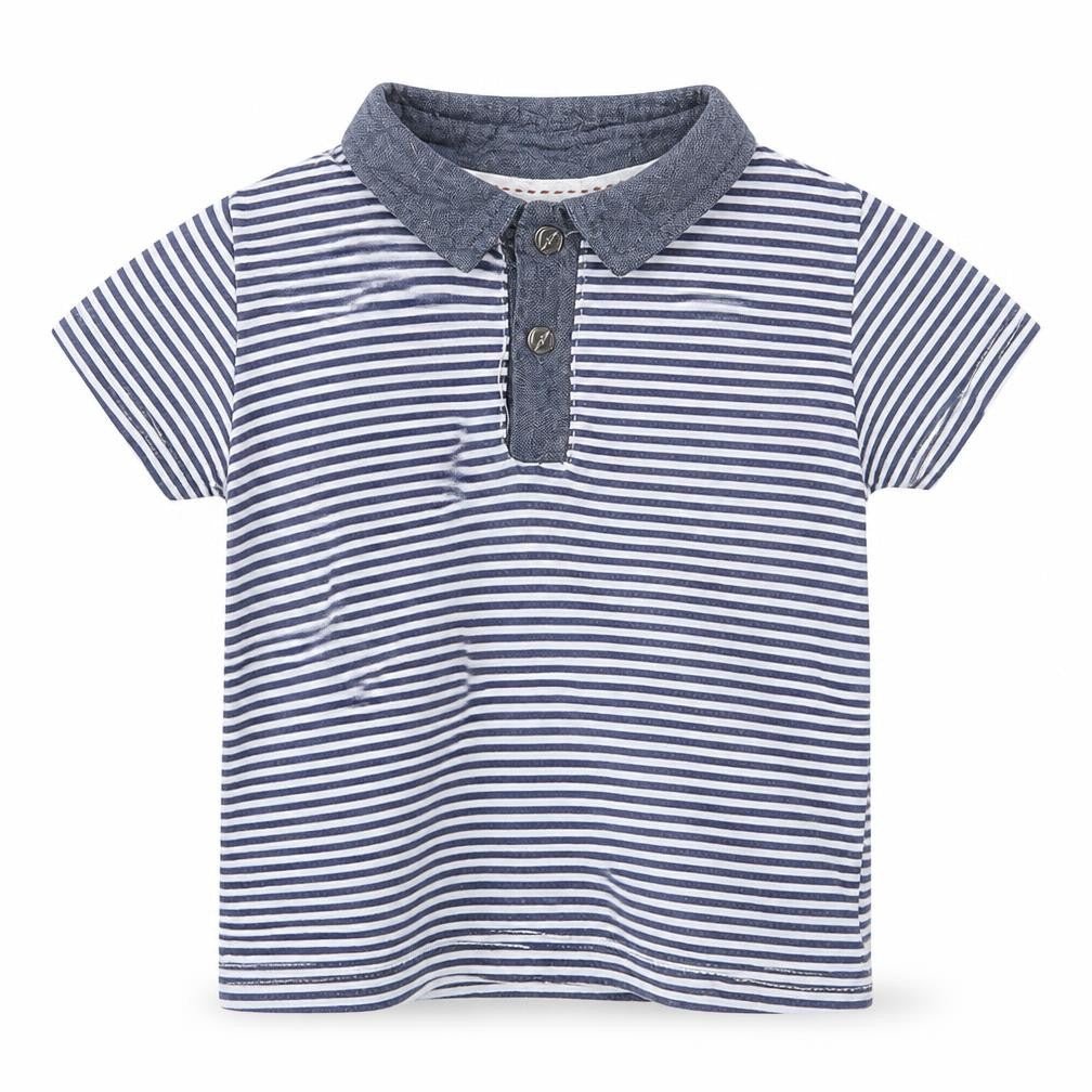 Lee Cooper Boys Blue Striped  Basic Polo Size 12-18 Months