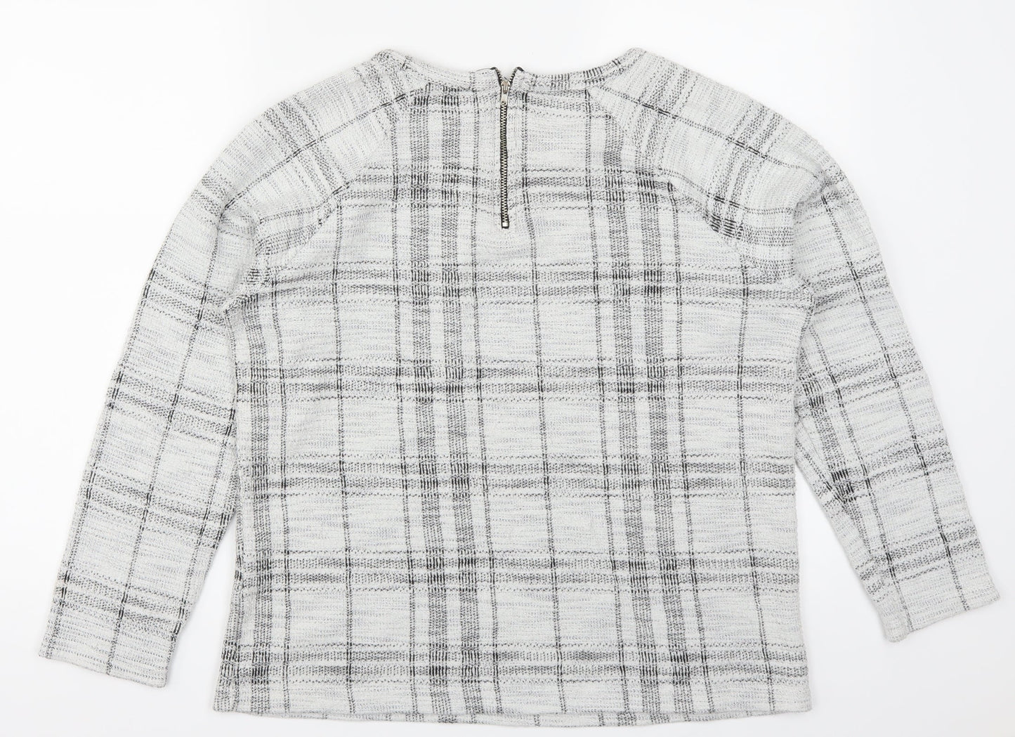 Atmosphere Womens Grey Check  Pullover Jumper Size 16