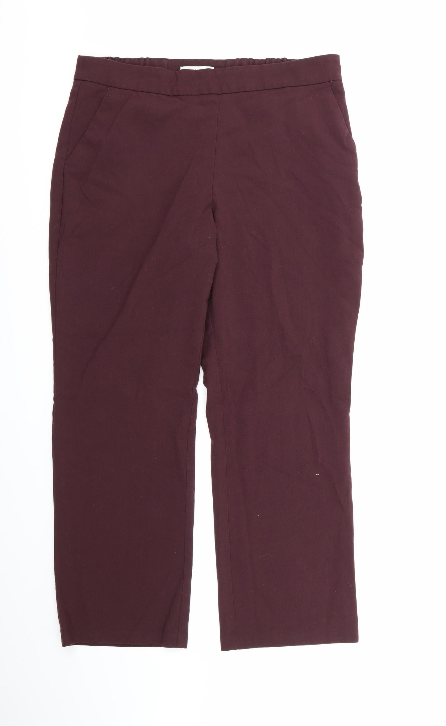 Marks and Spencer Womens Brown  Rayon Dress Pants Trousers Size 14 L26 in