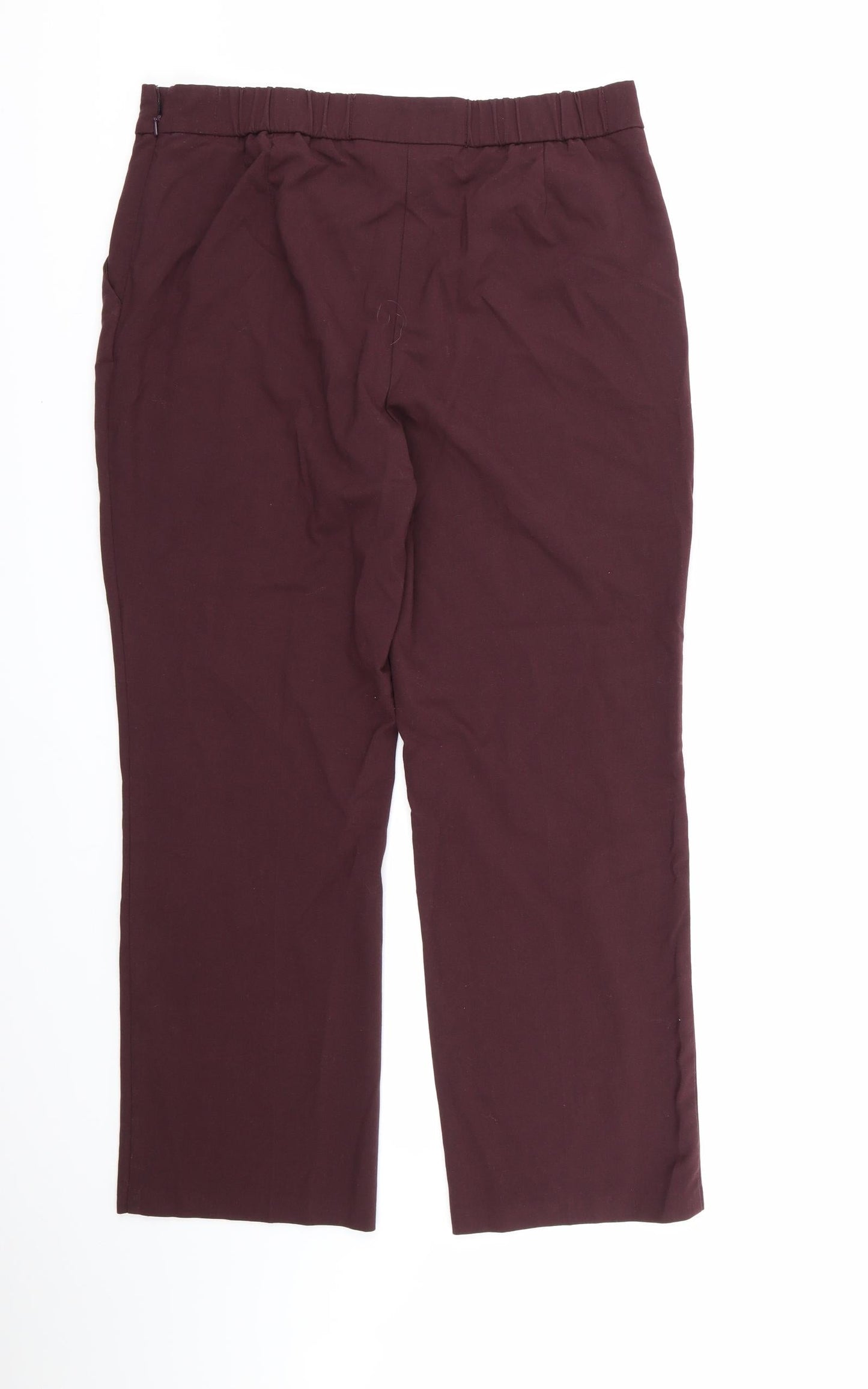 Marks and Spencer Womens Brown  Rayon Dress Pants Trousers Size 14 L26 in
