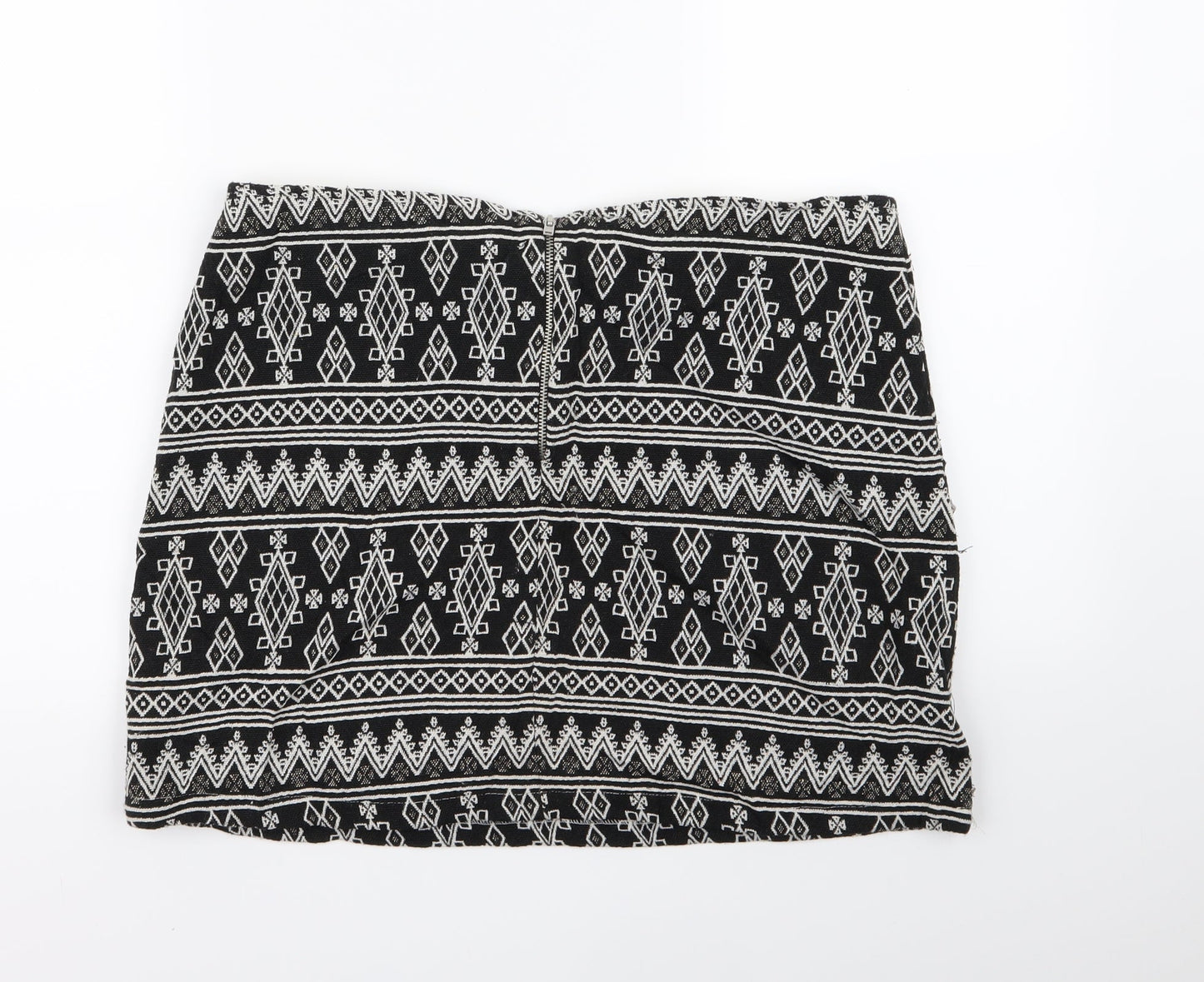 Atmosphere Womens Black Geometric  A-Line Skirt Size 14