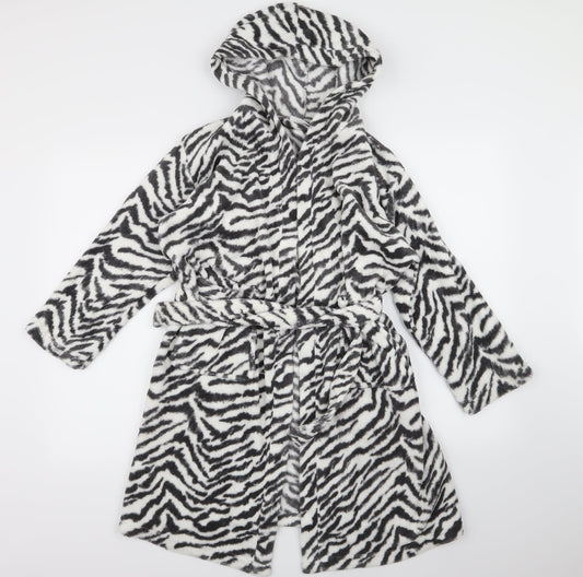 HEMTEX Girls White Animal Print Fleece Top Gown Size 9-10 Years