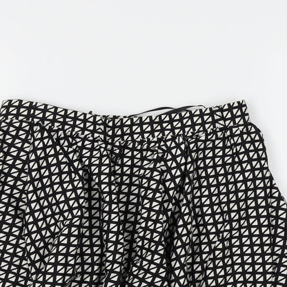 Preloved River Island Womens Black Check  Mini Skirt Size 10 - Detail