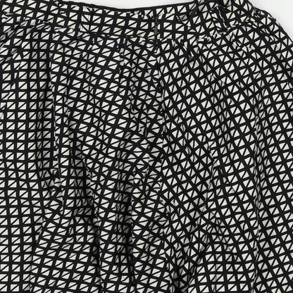 Preloved River Island Womens Black Check  Mini Skirt Size 10 - Label