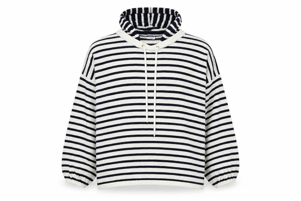 falmen  Womens White Striped  Pullover Jumper Size M