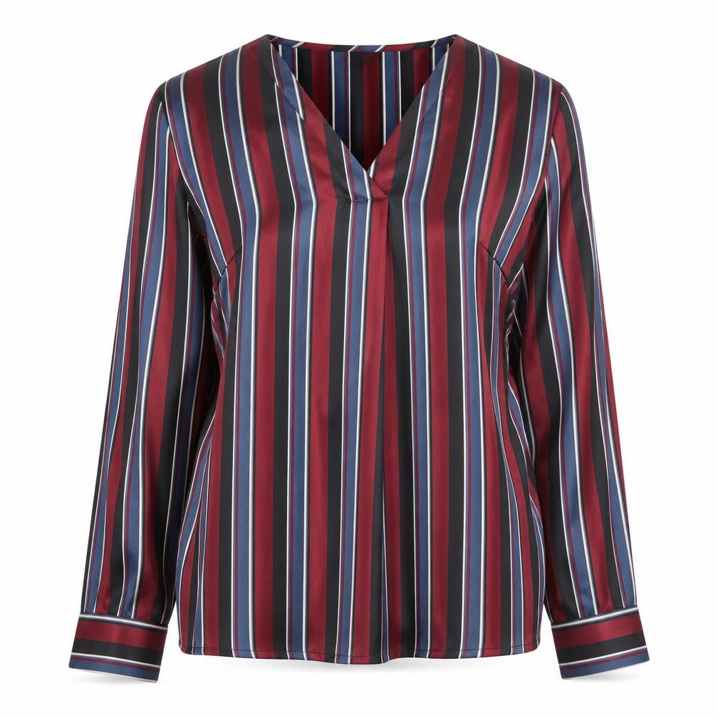 Body Flirt Womens Red Striped  Basic Blouse Size 10