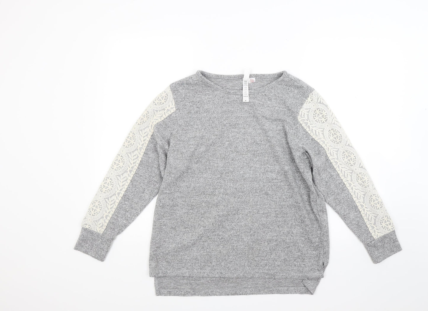 Flora Nikrooz Womens Grey  Jersey Pullover Sweatshirt Size M