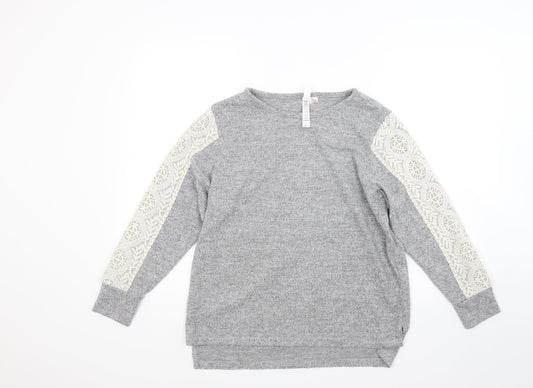Flora Nikrooz Womens Grey  Jersey Pullover Sweatshirt Size M