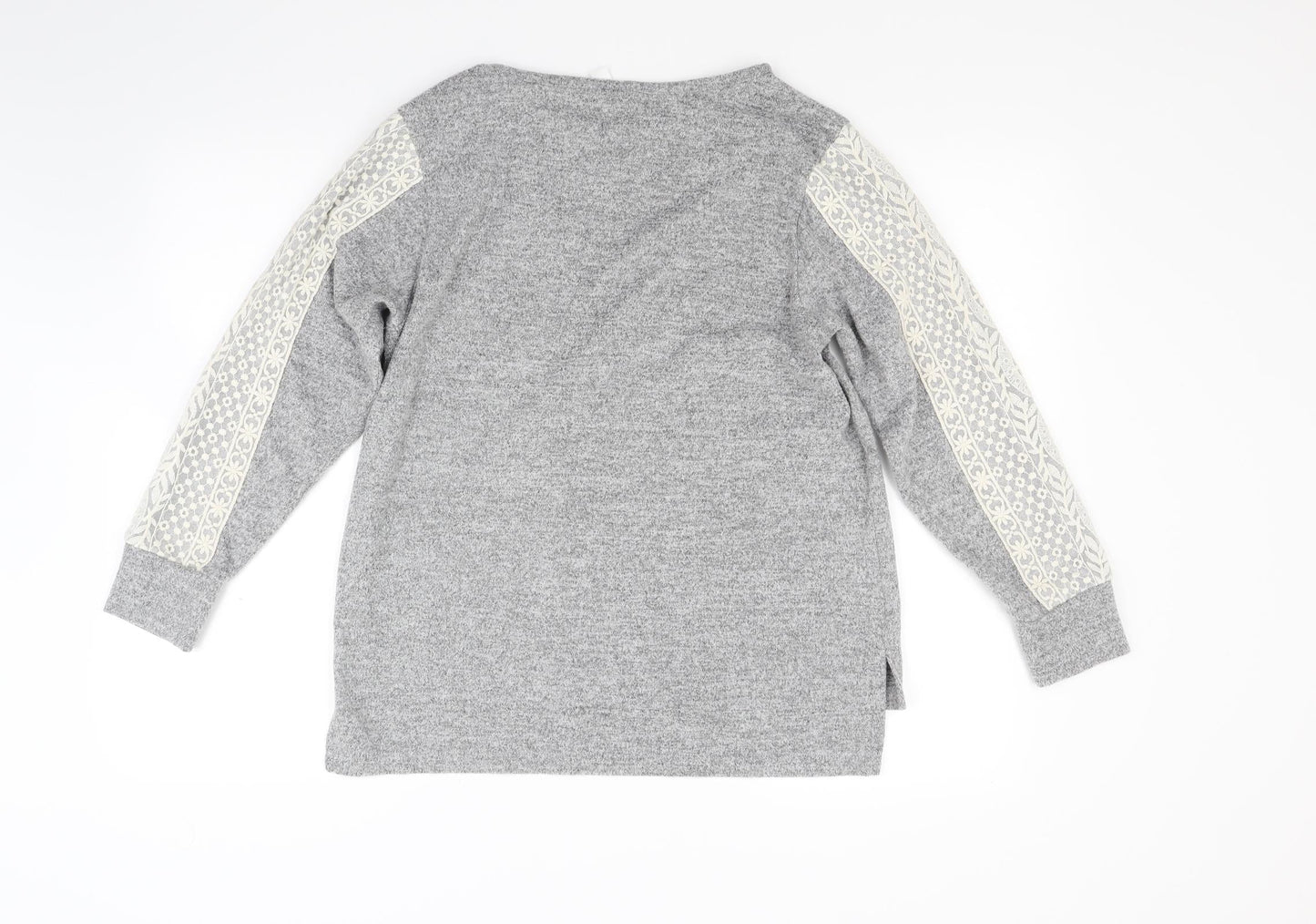 Flora Nikrooz Womens Grey  Jersey Pullover Sweatshirt Size M