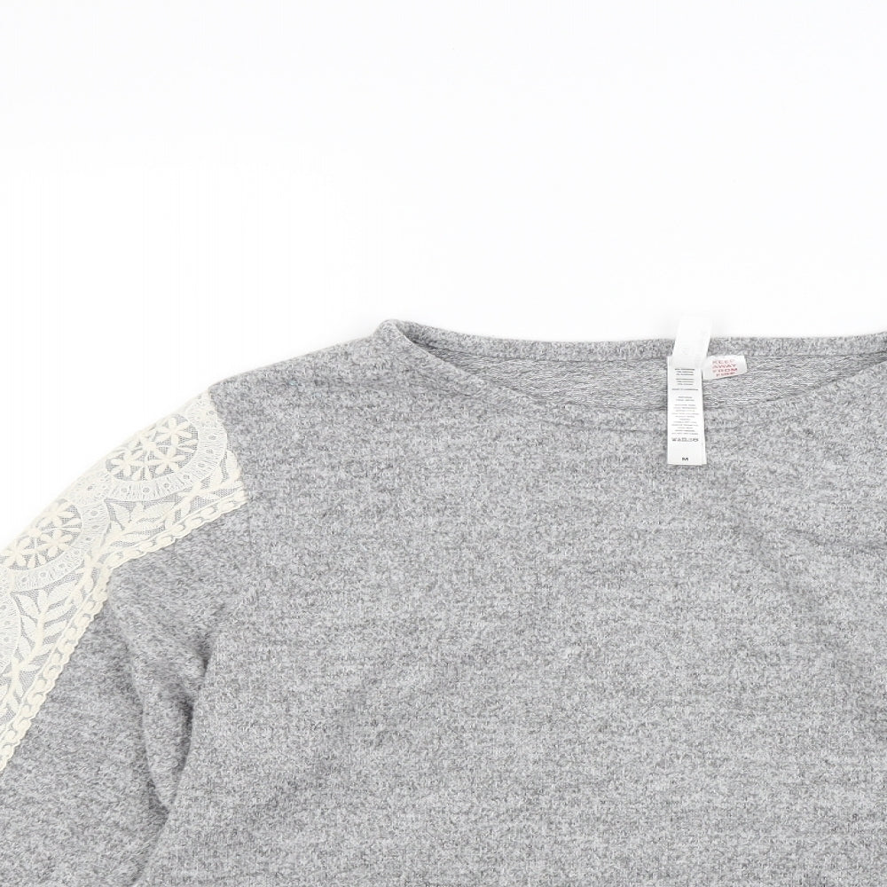 Flora Nikrooz Womens Grey  Jersey Pullover Sweatshirt Size M