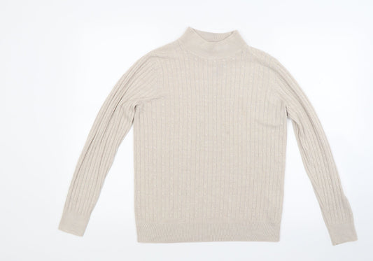 Marks and Spencer Womens Beige  Knit Pullover Jumper Size 10