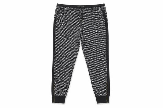 Be Beau Womens Black Geometric  Trousers  Size 10 L29 in - zips on legs