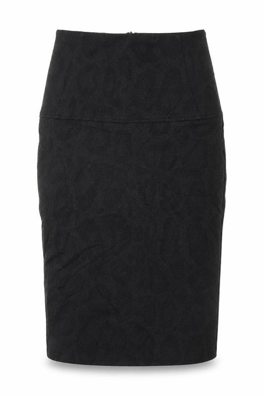 Preworn Womens Black Geometric  A-Line Skirt Size M