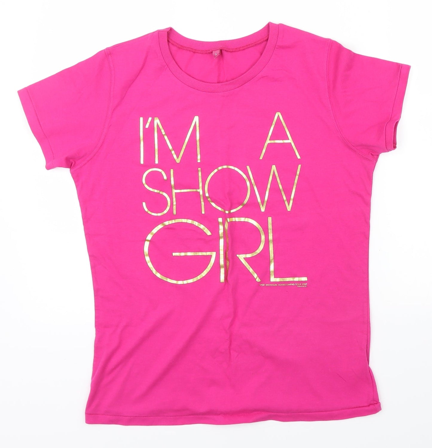 Continental Womens Pink Colourblock  Basic T-Shirt Size L  - im a show girl