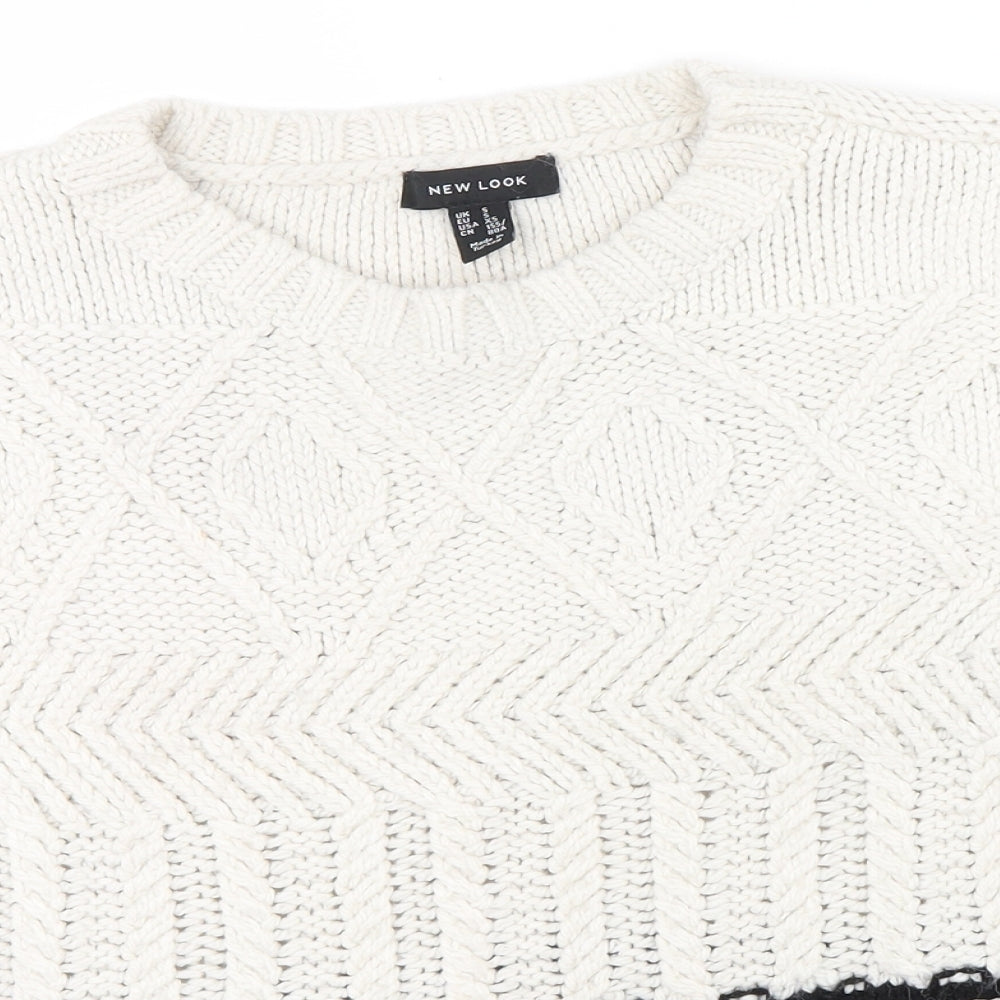 newlook Womens Silver Striped  Pullover Jumper Size S