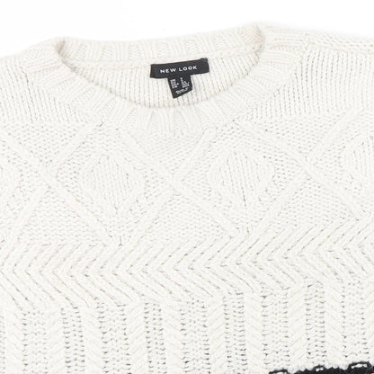 New Look Womens Silver Striped  Pullover Jumper Size S