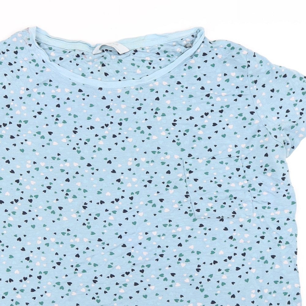 Marks and Spencer Womens Blue Solid  Top Pyjama Top Size 14