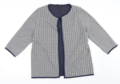 Preloved F&F Womens Blue   Cardigan Jumper Size 12 - Front