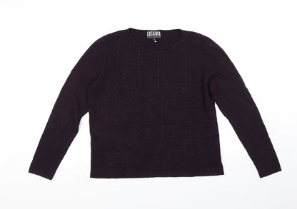 Casamia Womens Purple Pullover Jumper Size M