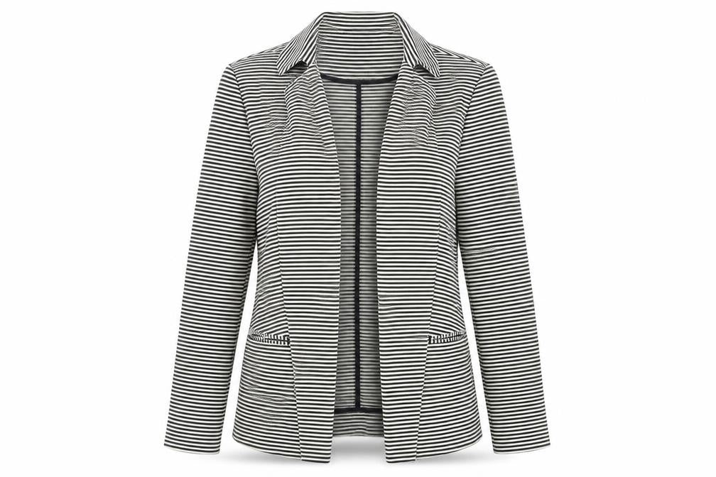 Marks & Spencer Womens White Striped  Jacket  Size 10