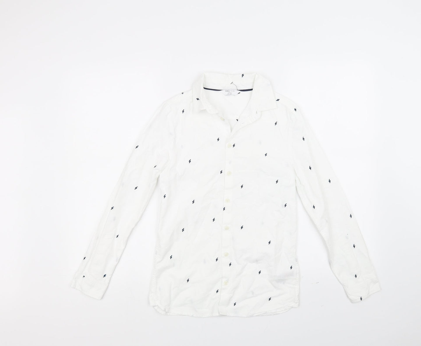 Marks and Spencer Girls White   Basic Button-Up Size 11-12 Years
