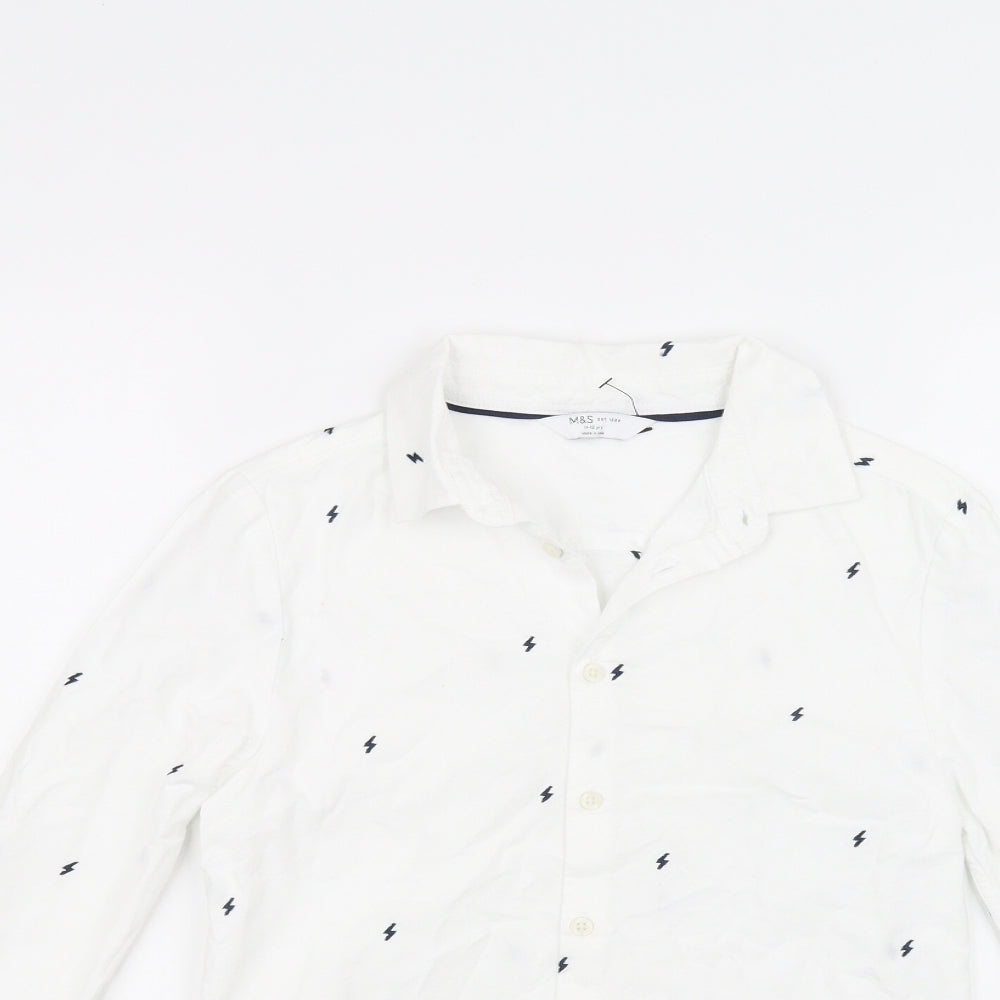 Marks and Spencer Girls White   Basic Button-Up Size 11-12 Years