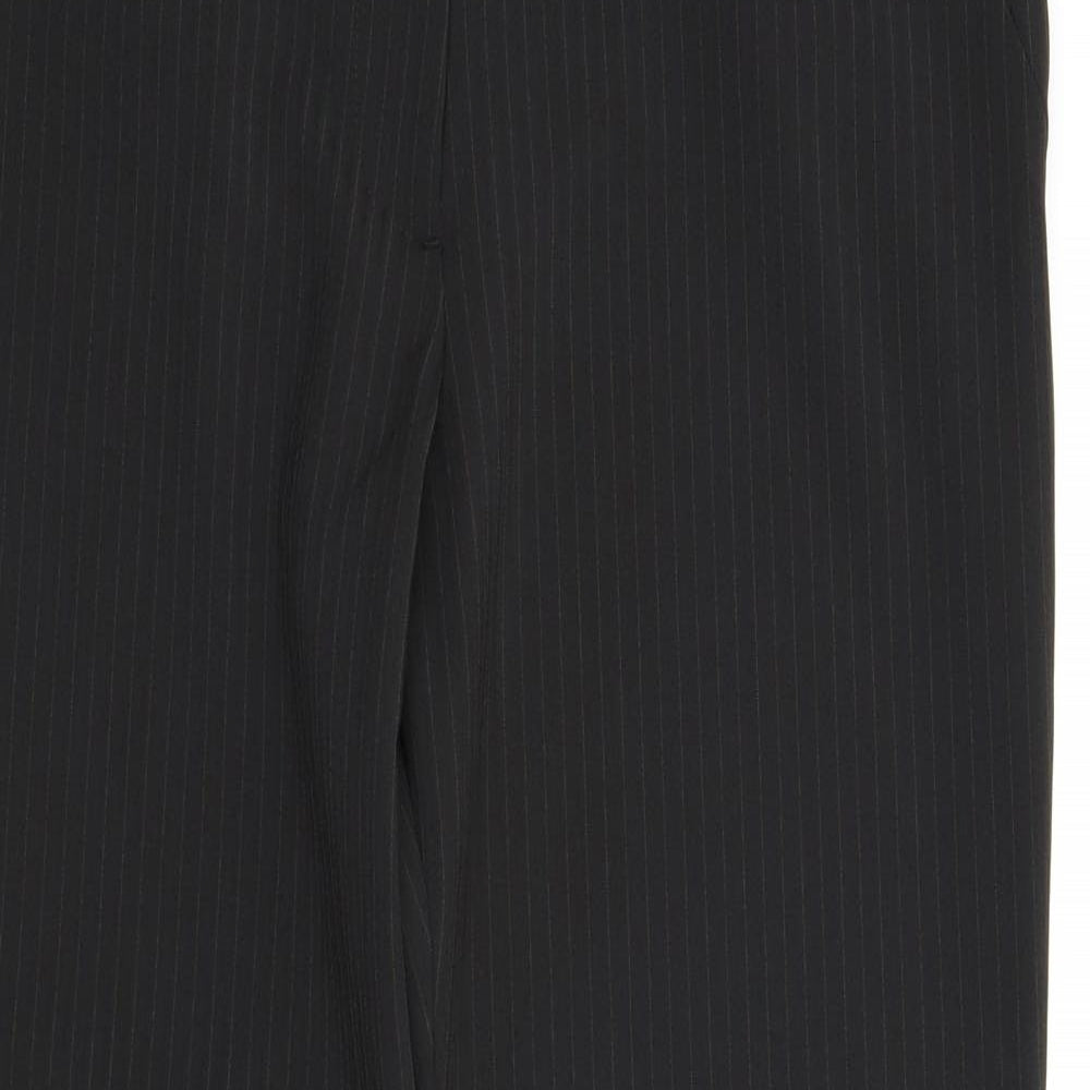 M&S Womens Black Striped  Trousers  Size 14 L28 in