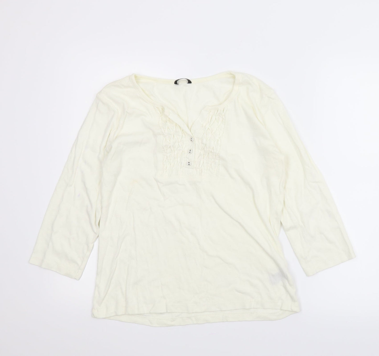 M&Co Womens Ivory   Basic Blouse Size L