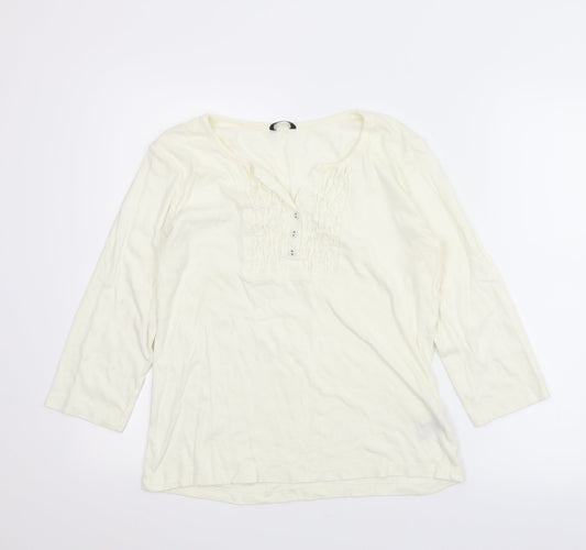 M&Co Womens Ivory   Basic Blouse Size L