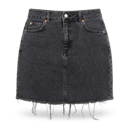 Topshop Womens Grey  Denim A-Line Skirt Size 8