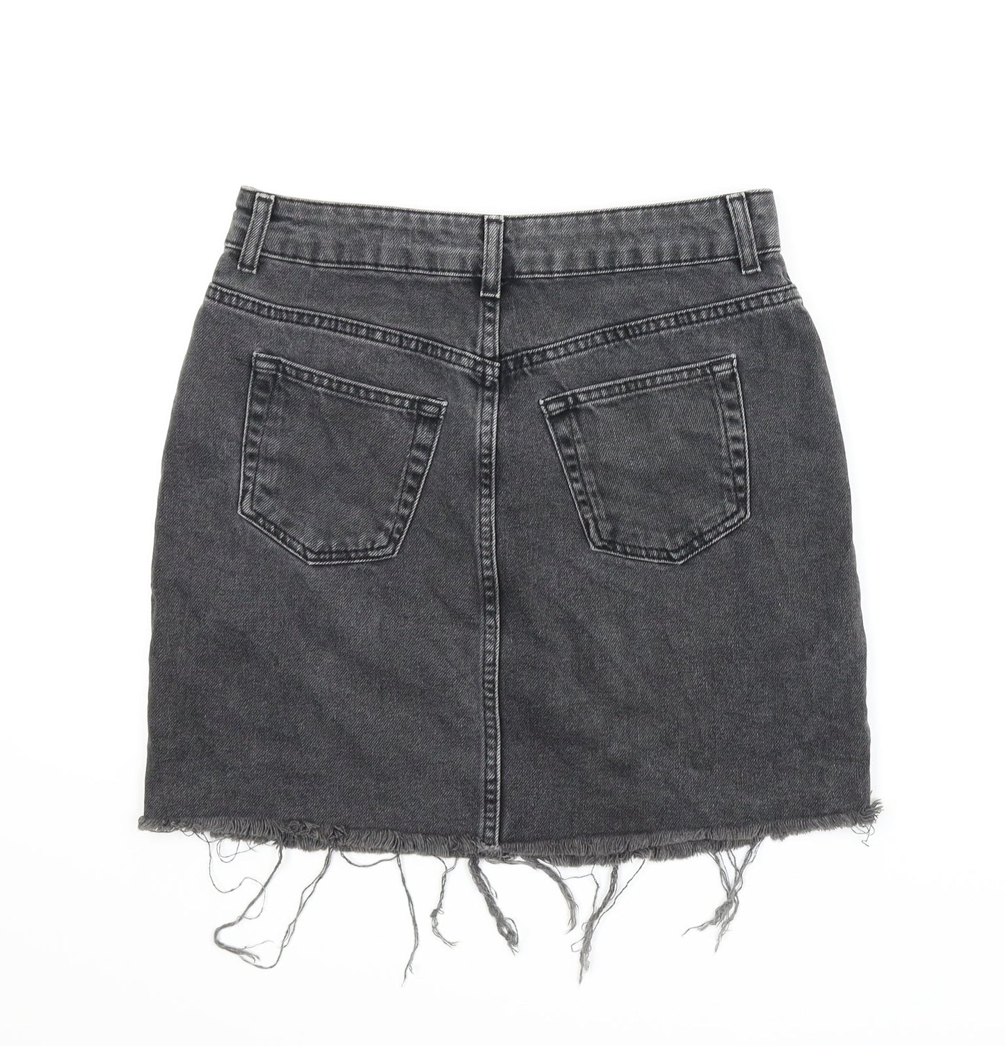 Topshop Womens Grey  Denim A-Line Skirt Size 8