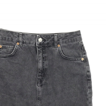 Topshop Womens Grey  Denim A-Line Skirt Size 8