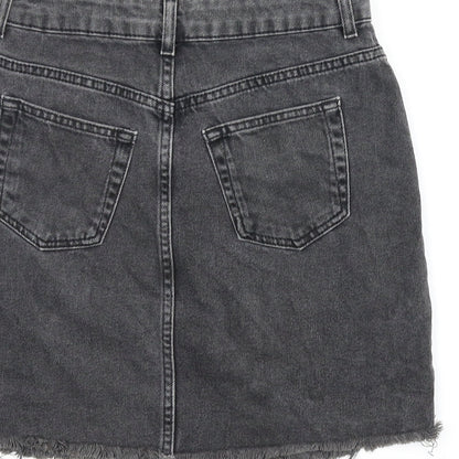 Topshop Womens Grey  Denim A-Line Skirt Size 8
