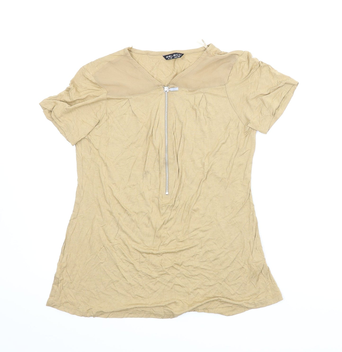Select Womens Beige   Basic Blouse Size 12