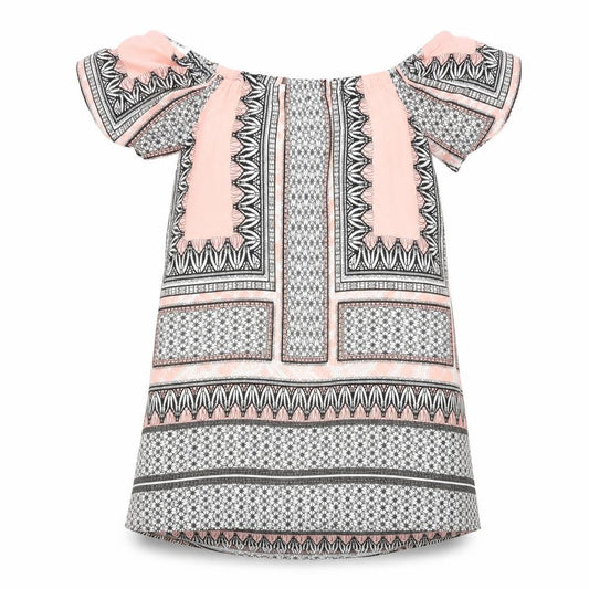 Love & Other things Womens Pink Geometric  Tunic Blouse Size M