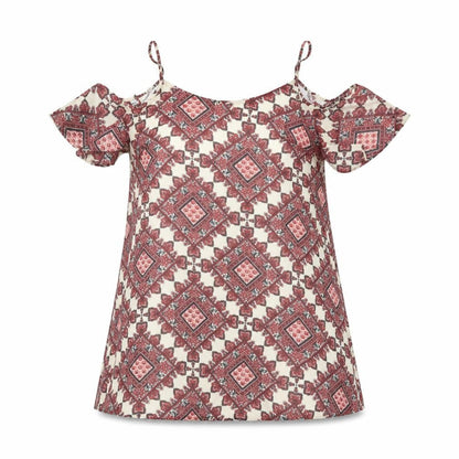 Diffuse Womens Red Argyle/Diamond  Basic Blouse Size 10