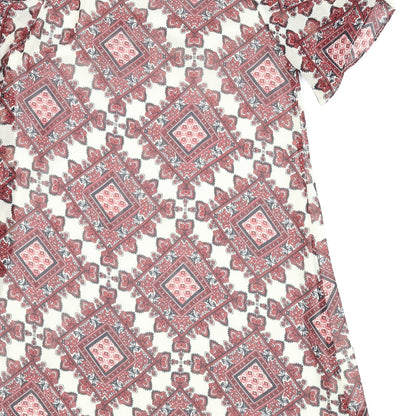 Diffuse Womens Red Argyle/Diamond  Basic Blouse Size 10