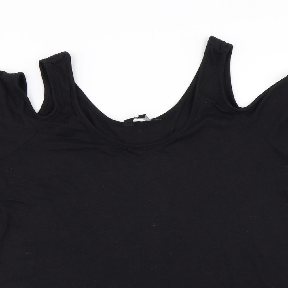 New Look  Womens Black Floral  Basic Blouse Size 12