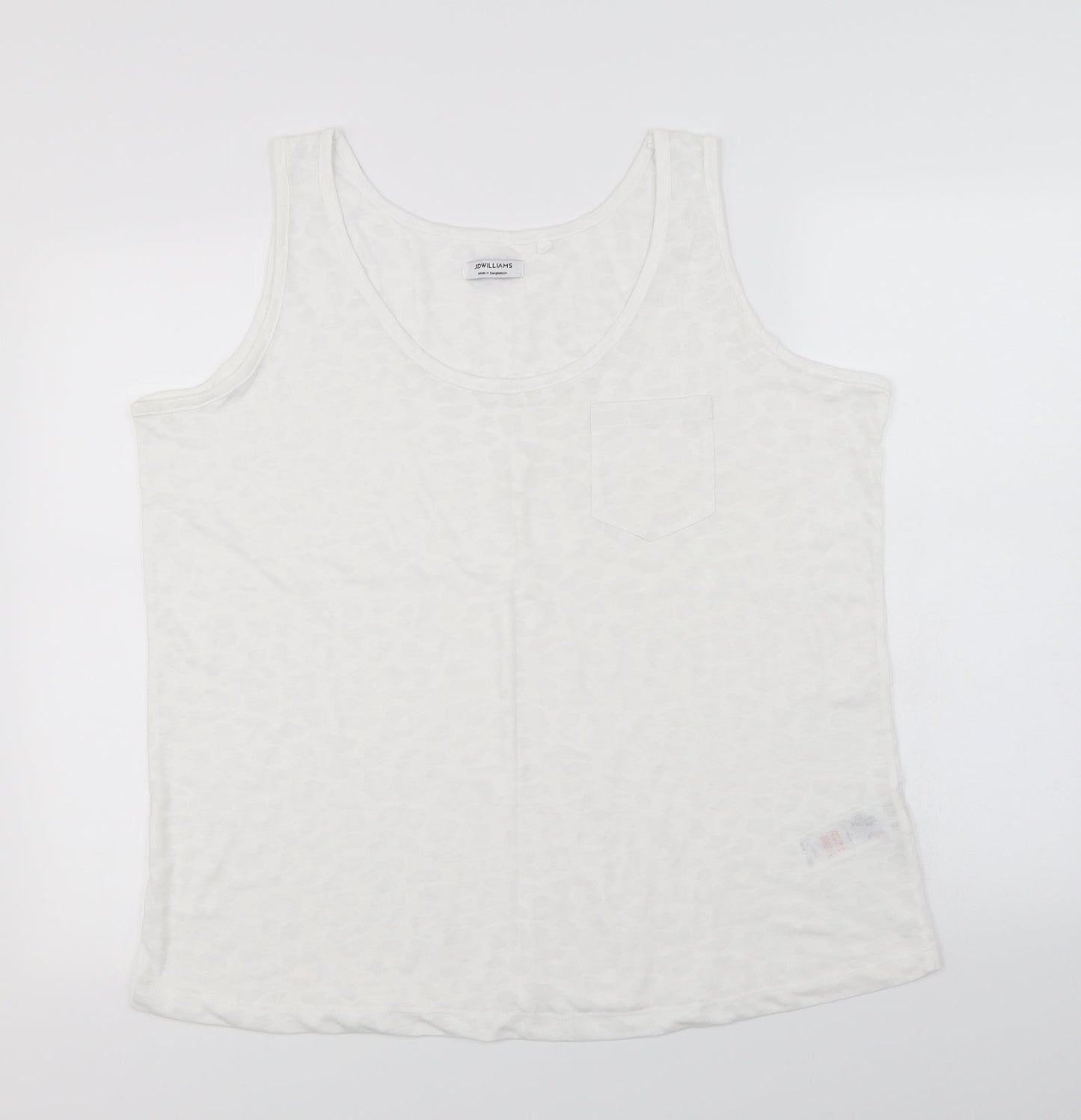 JD Williams  Womens White Animal Print  Basic T-Shirt Size 20