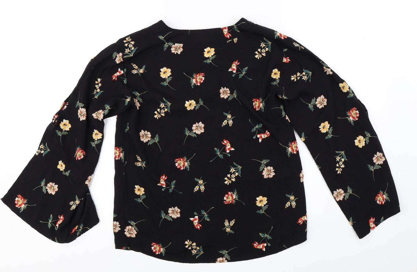 Apricot  Womens Black Floral  Basic Blouse Size 8