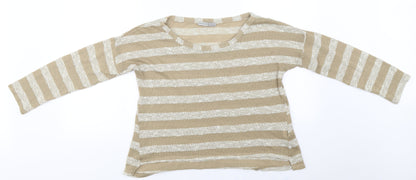 Atmosphere  Womens Beige Striped  Basic T-Shirt Size 12