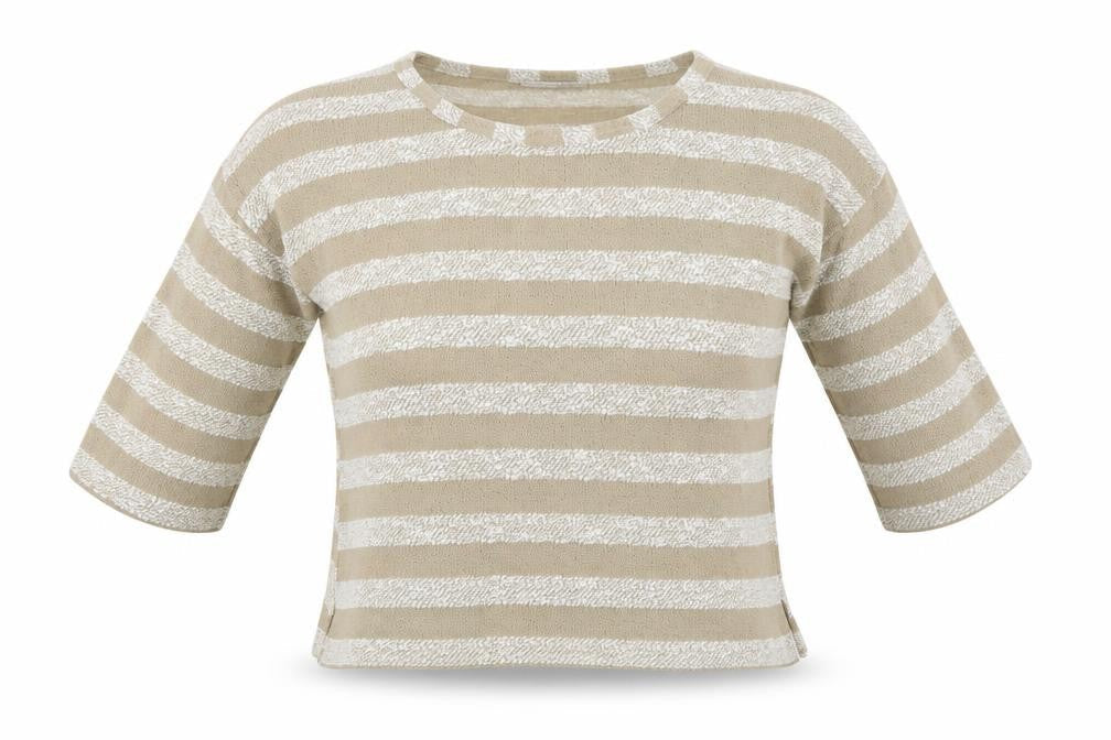Atmosphere  Womens Beige Striped  Basic T-Shirt Size 12