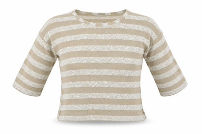 Atmosphere  Womens Beige Striped  Basic T-Shirt Size 12