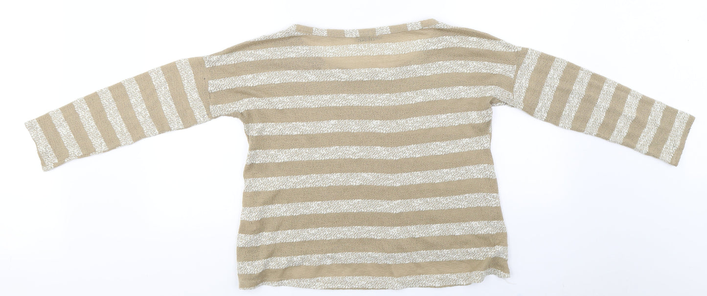Atmosphere  Womens Beige Striped  Basic T-Shirt Size 12
