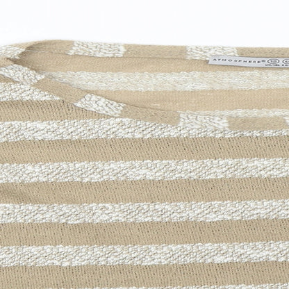 Atmosphere  Womens Beige Striped  Basic T-Shirt Size 12