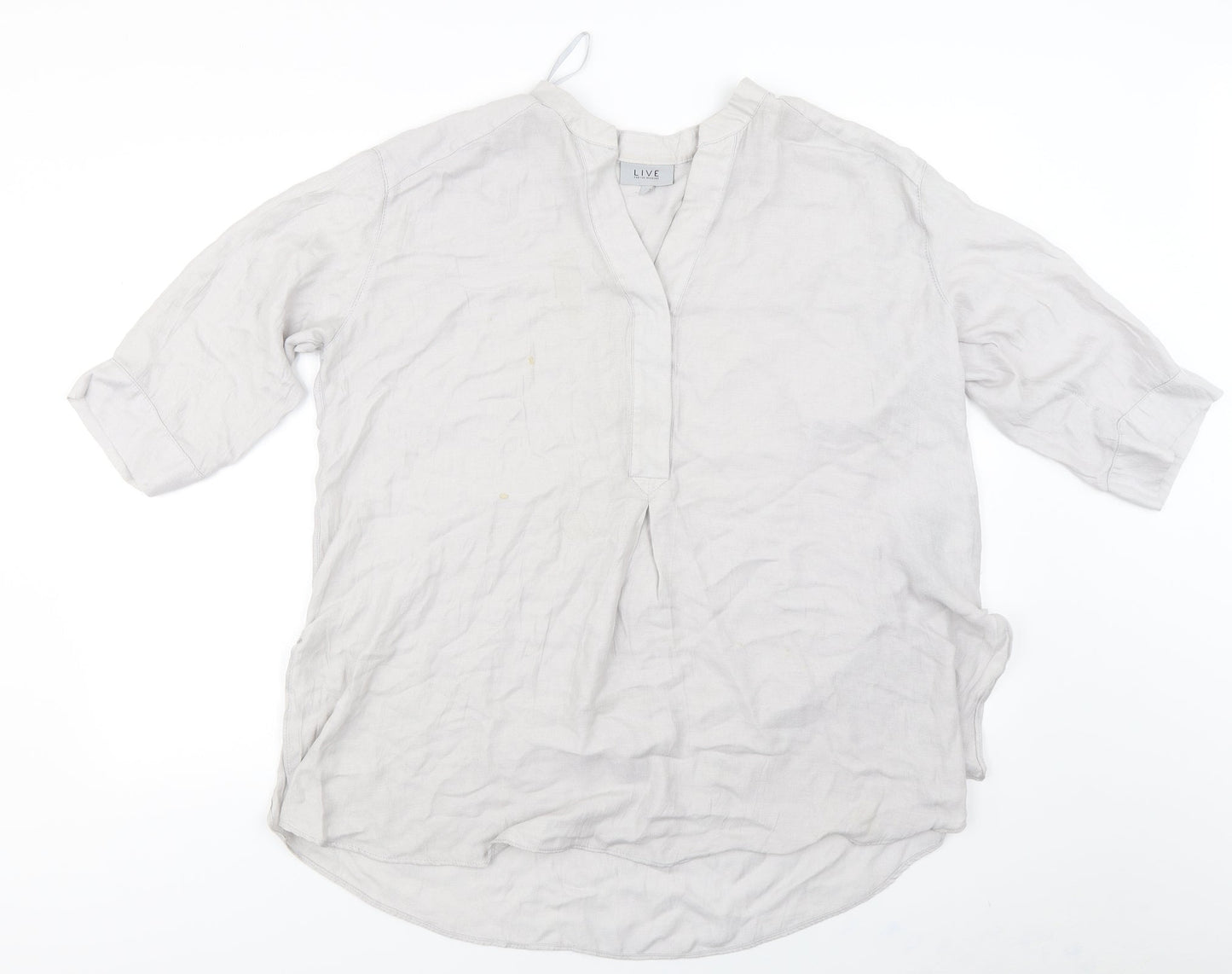 live  Womens Grey   Basic T-Shirt Size 16