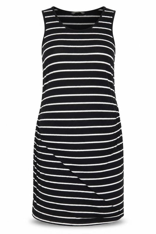 Blooming Marvellous Womens Black Striped Jersey Tank Dress  Size 14